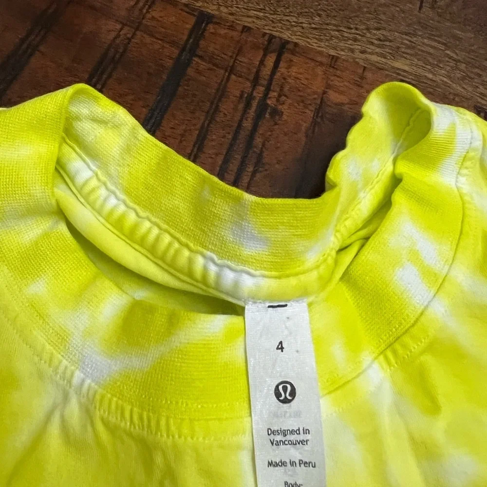 Lululemon All Yours Tank Tie Dye Size 4 Marmoleado TieDye Highlight Yellow - Picture 3 of 3